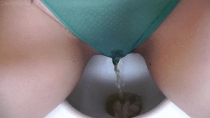 Cold water masturbation through panties